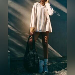 Free People Cream Long Sleeve Tee